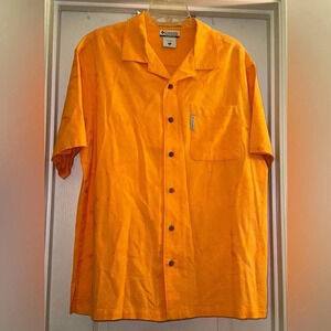 Columbia River Lodge Orange Short Sleeve Button Down Shirt